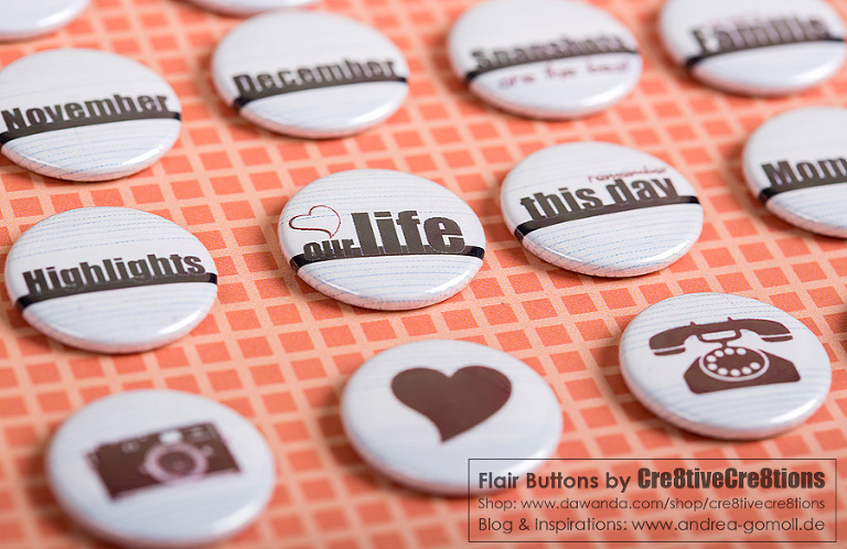 Project Life Badges Flair Buttons englisch