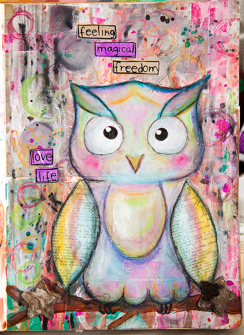 Mixed Media Art Journal Page by Andrea Gomoll