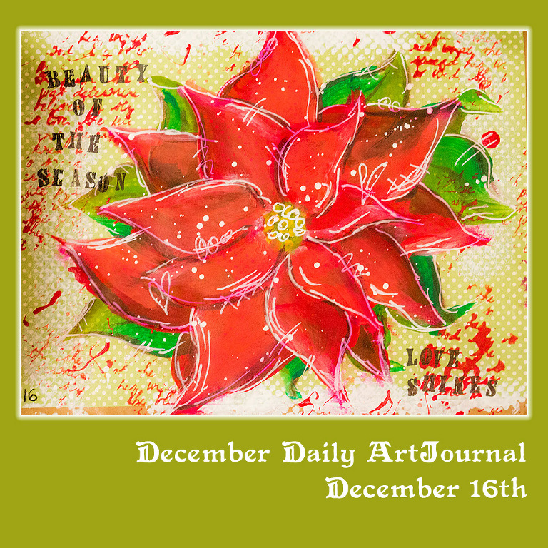 Poinsettia Artjournal Page