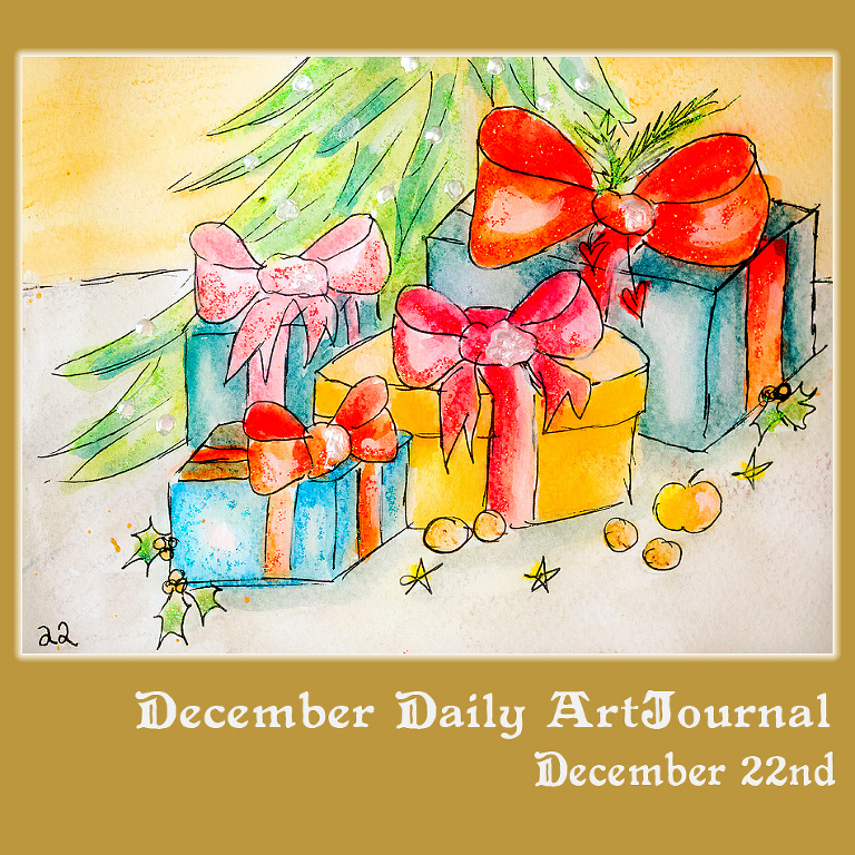 Watercolor Christmas Presents