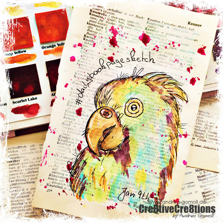 Daily Bookpage Sketch Sketchbook by Andrea Gomoll