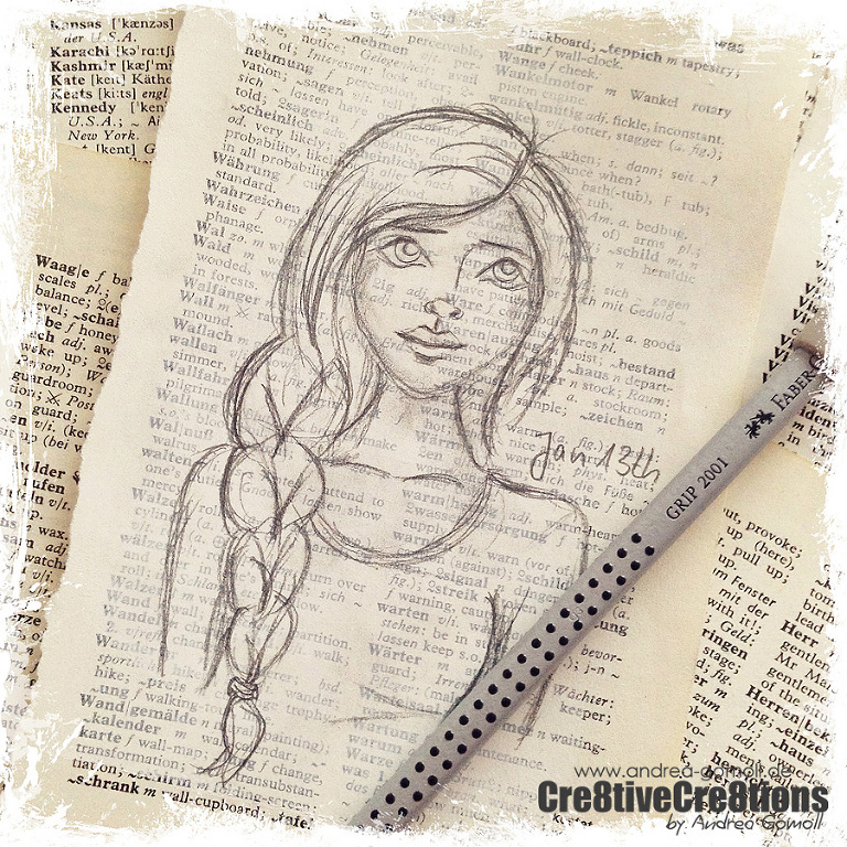 Daily Bookpage Sketch Sketchbook by Andrea Gomoll