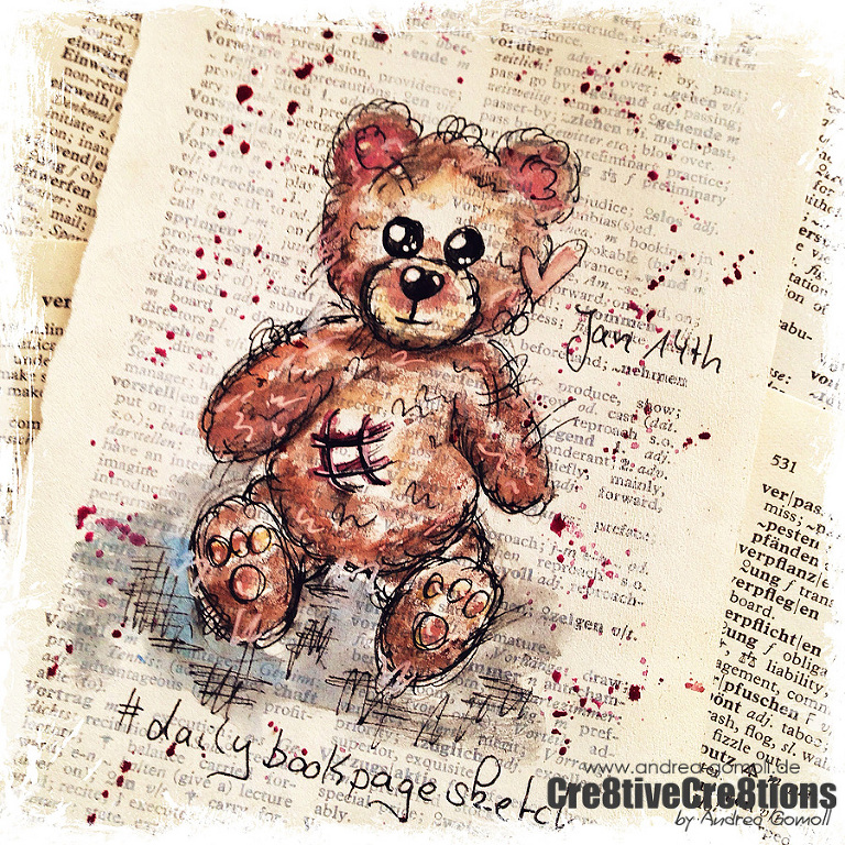 Daily Bookpage Sketch Sketchbook by Andrea Gomoll