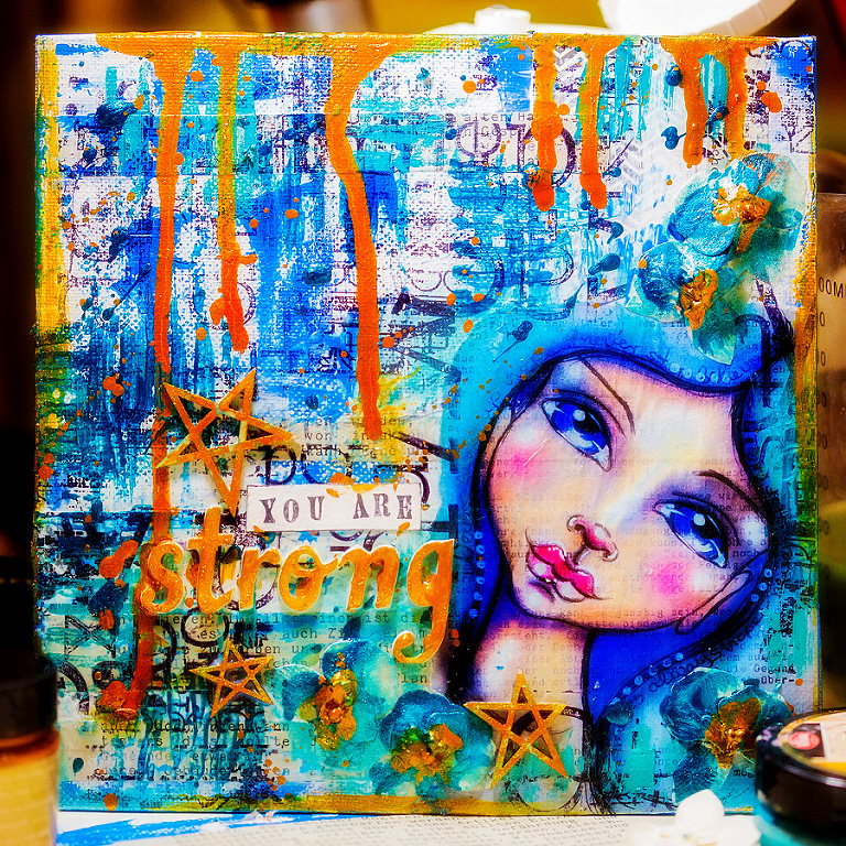 Mixed Media Canvas Facecinating Girls