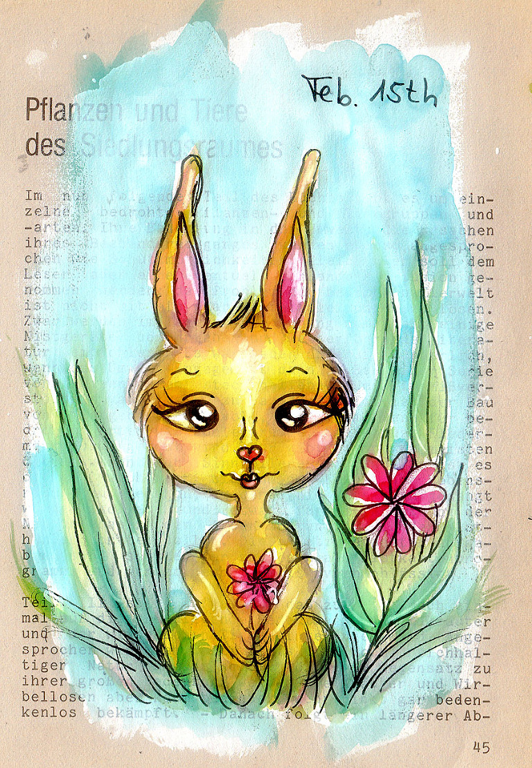 Daily Bookpagesketch February Andrea Gomoll