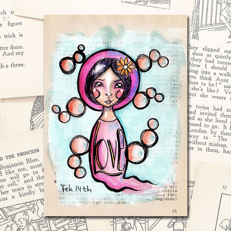 Daily Bookpagesketch February Andrea Gomoll