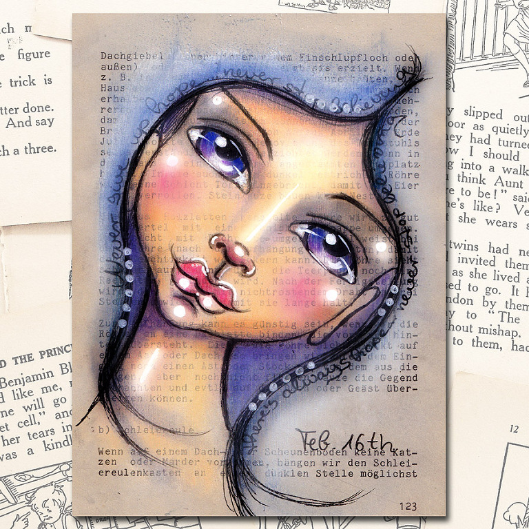 Daily Bookpagesketch February Andrea Gomoll