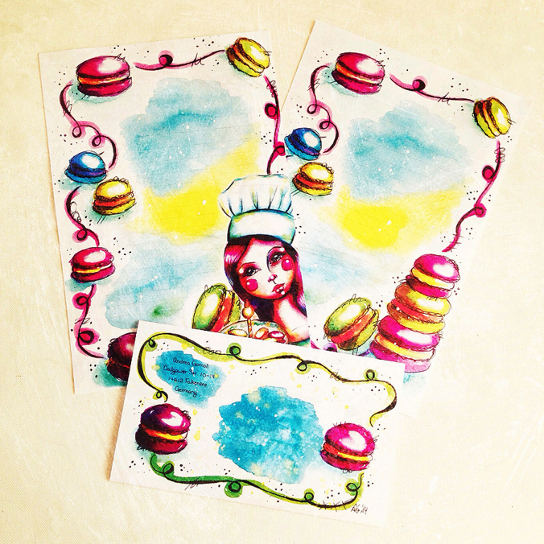 stationery letter macarons