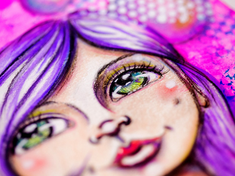 Artjournaling colored pencil