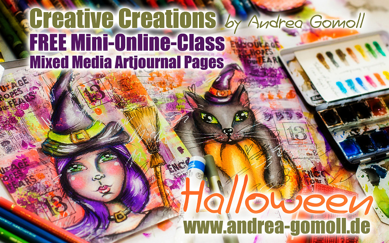 free Mini Online Class-Halloween Artjournal Pages