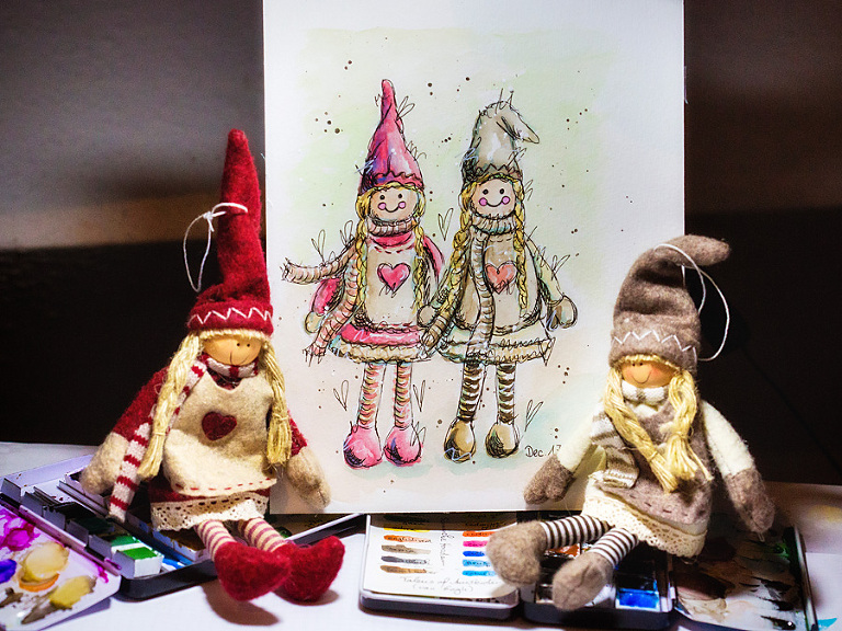 December Daily Artjournal by Andrea Gomoll December 17th
