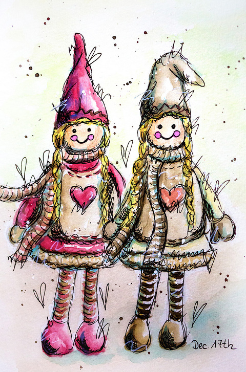 December Daily Artjournal by Andrea Gomoll December 17th