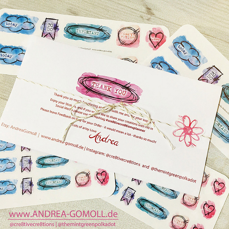 Etsy Andrea Gomoll Sticker Planner Dashboards Inserts