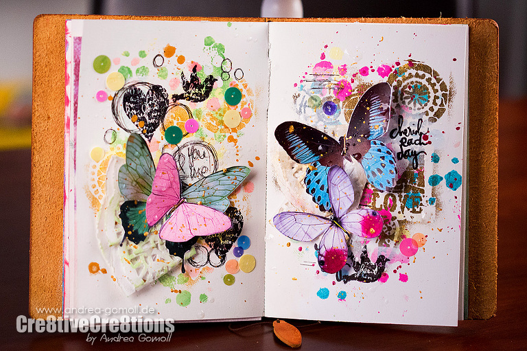 Mixed Media Artjournalpage Tutorial Butterflies