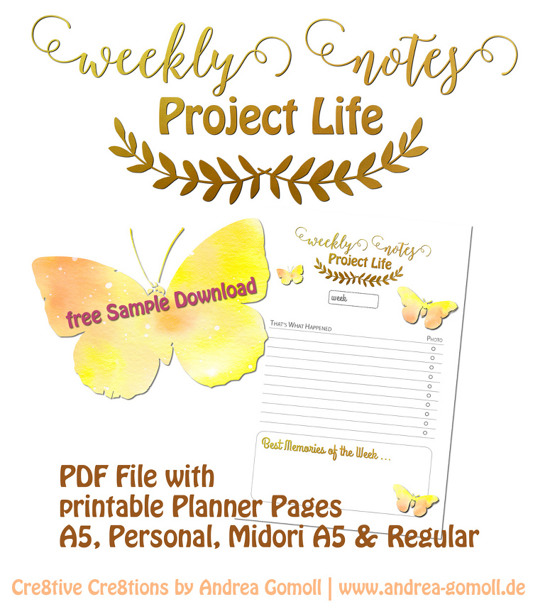 free planner printable insert project life filofax