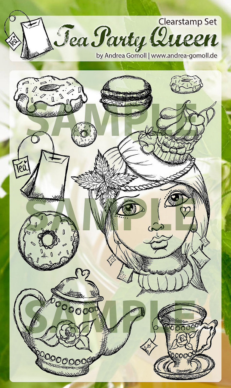 Teaparty Queen Clearstamp Set by Andrea Gomoll