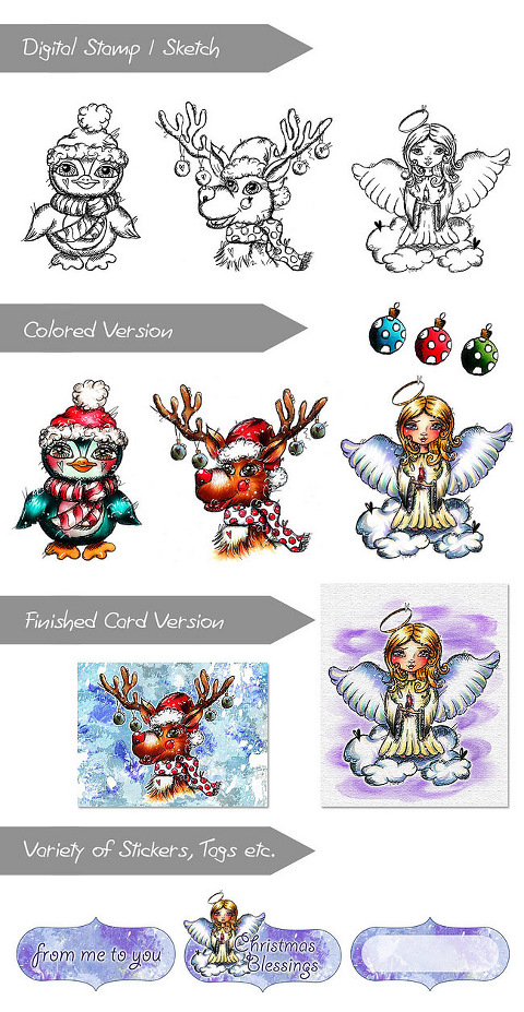 Whimsical Holiday Digi Pack by Andrea Gomoll