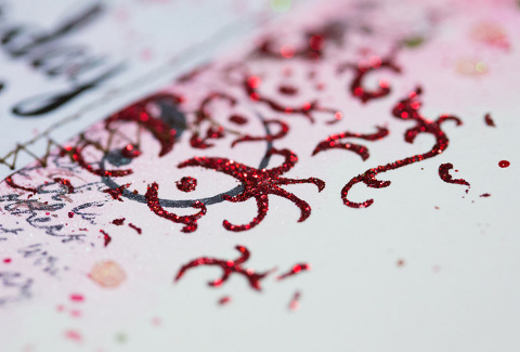 Mixed Media Artjournal Page favourite Quote Glitter