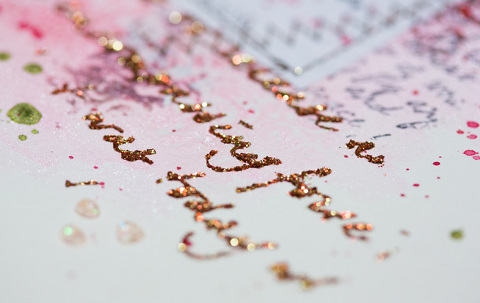 Mixed Media Artjournal Page favourite Quote Glitter