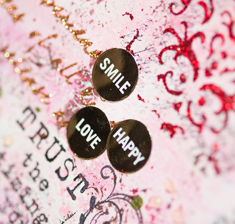 Mixed Media Artjournal Page favourite Quote Glitter