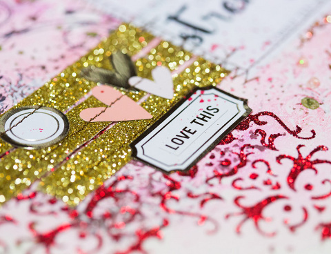 Mixed Media Artjournal Page favourite Quote Glitter