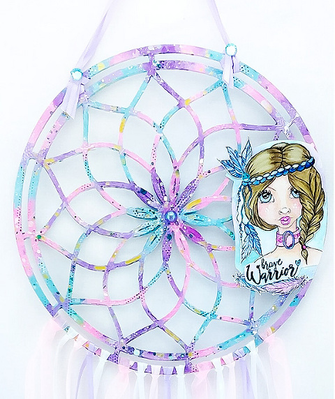 How to . . . make your own Dreamcatcher using Cre8tive Cre8tions Wild Soul Clearstamps . . .