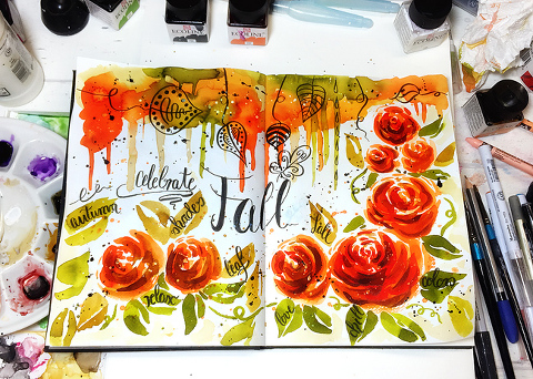 Autumn Artjournal Page-Video Tutorial