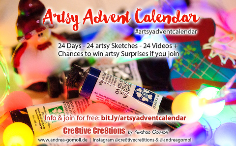 December Daily Art-Artsy Advent Calendar 2016-join for free and create a tiny Sketch with me daily for a Chance to win 