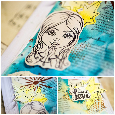 Christmas Mary Jesus Bible Art Artjournaling by Andrea Gomoll