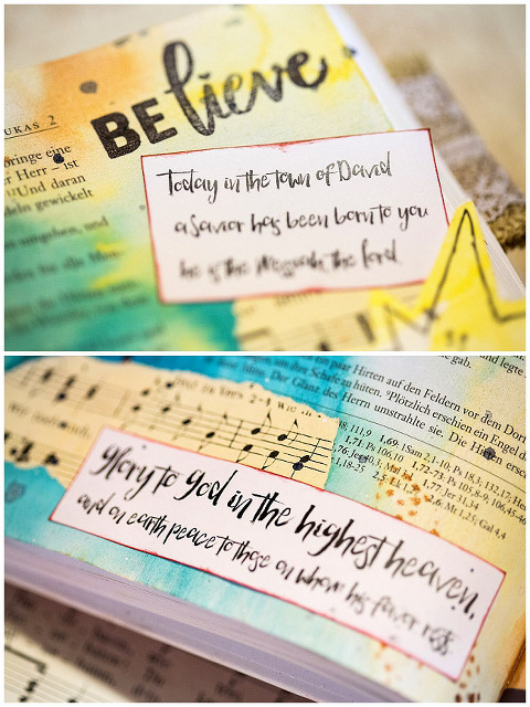 Christmas Mary Jesus Bible Art Artjournaling by Andrea Gomoll