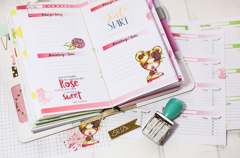 Printable Planner Inserts with whimsical Illustration by Andrea Gomoll