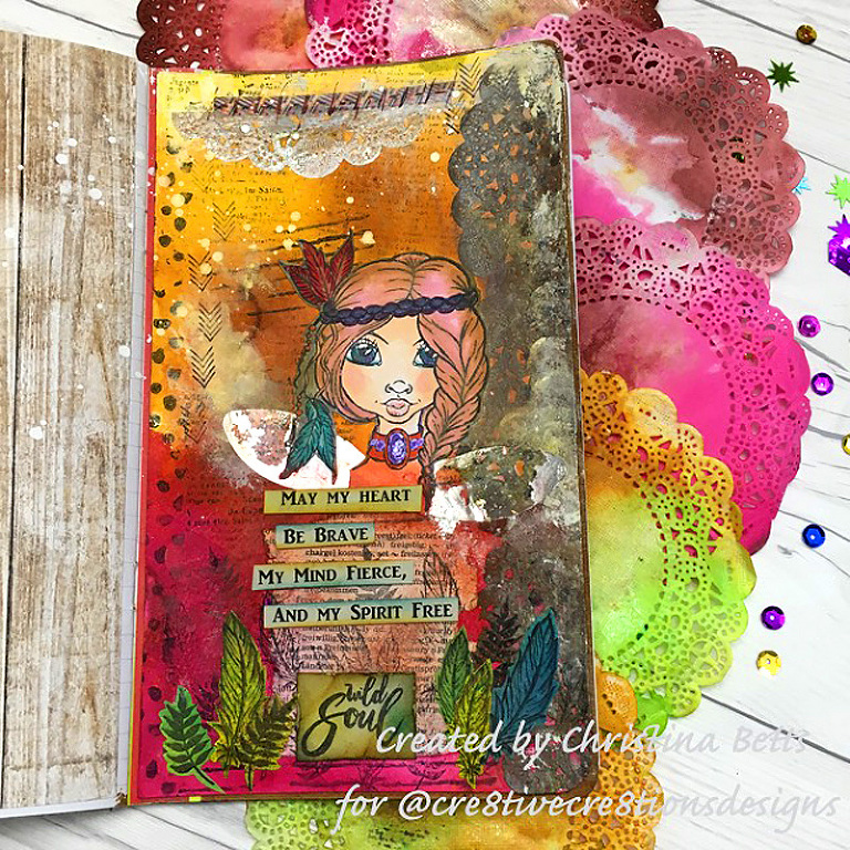 Artjournal Page using Cre8tive Cre8tions Clearstamps