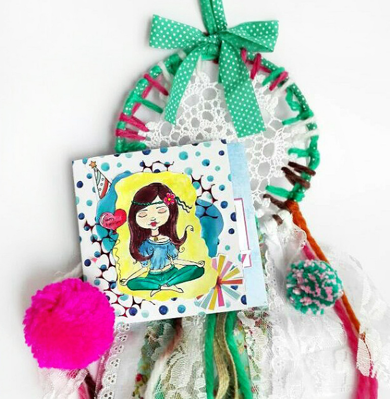 Dreamcatcher using Cre8tive Cre8tions Designs Clearstamps and Printables by Andrea Gomoll