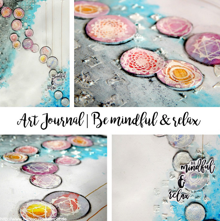 Artjournal Page Tipps using Cre8tive Cre8tions Designs Clearstamps by Andrea Gomoll Chakra Symbols
