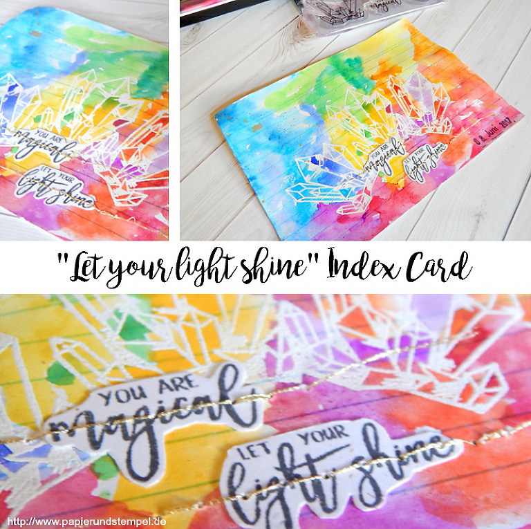 Mixed Media Index Card Crystal Mindfulness using Cre8tive Cre8tions Designs Clearstamps & Printables by Andrea Gomoll