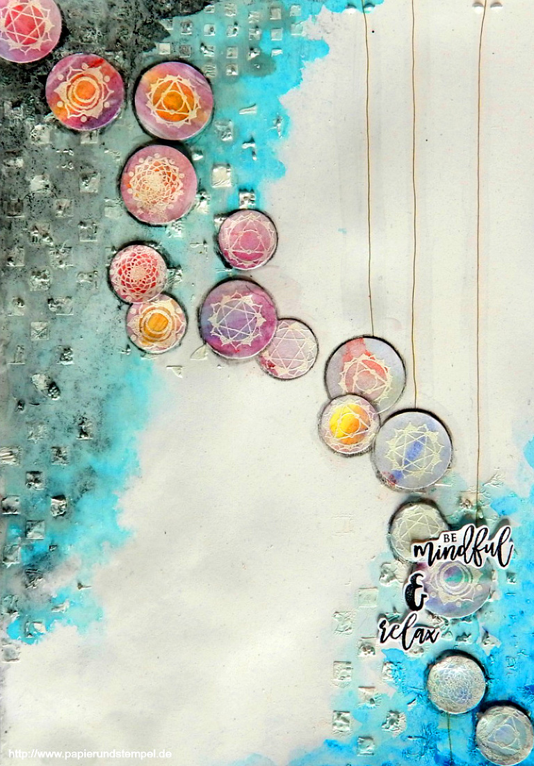 Chakra Yoga Mindfulness Artjournalpage using Cre8tive Cre8tions Designs Clearstamps & Printables by Andrea Gomoll