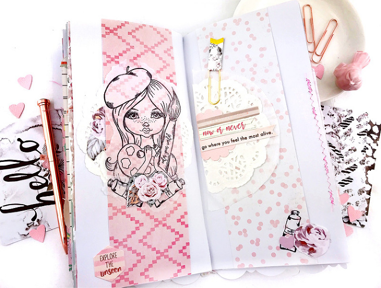 Planner Prima Websters Pages using Cre8tive Cre8tions Stamps by Andrea Gomoll