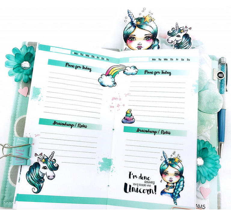 Planner Setup using Cre8tive Cre8tions Designs Clearstamps and Printables by Andrea Gomoll